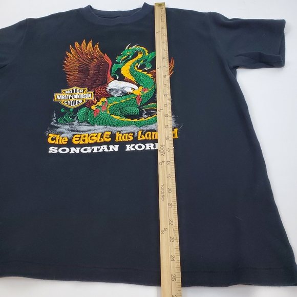 Vintage Harley Davidson Dragon Eagle Has Landed T Shirt Songtan KOREA M RARE - Picture 8 of 8